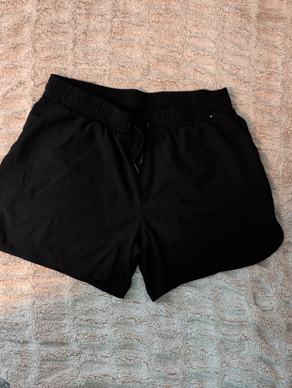 Women's Black Elastic-Waist Active Shorts